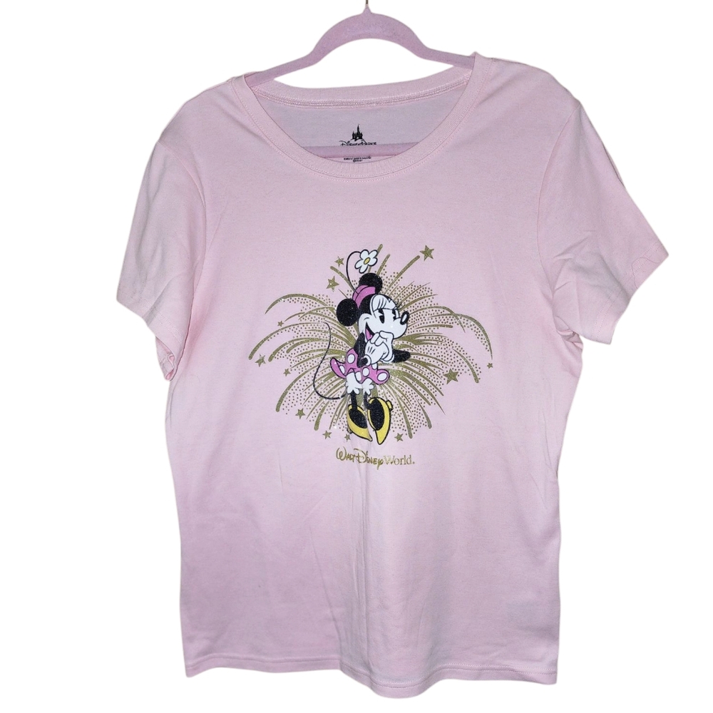 2/25 Disney World Pink Minnie Mouse Graphic T-Shirt